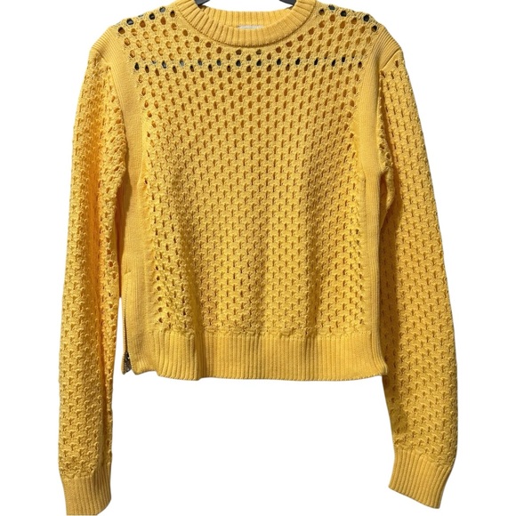 Varley Hains Pineapple Knit‎ Crewneck Sweater in Sunlight Yellow Size Small - Picture 5 of 8